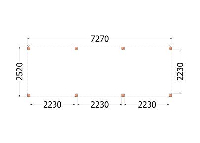 Buitenverblijf Palermo 7300x2550x2450mm (bxdxh)    52.2035