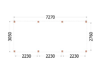 Buitenverblijf Palermo 7300x3100x2450mm (bxdxh)    52.2036