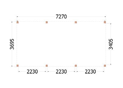 Buitenverblijf Palermo 7300x3700x2450mm (bxdxh)    52.2037