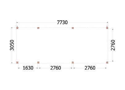 Buitenverblijf Palermo 7750x3100x2450mm (bxdxh)    52.2039