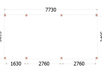 Buitenverblijf Palermo 7750x3700x2450mm (bxdxh)    52.2040