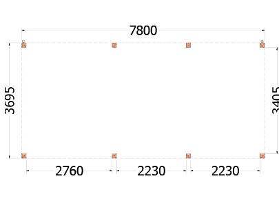 Buitenverblijf Palermo 7800x3700x2450mm (bxdxh)    52.2043