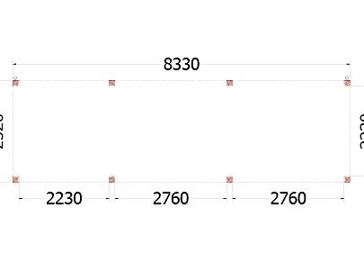 Buitenverblijf Palermo 8350x2550x2450mm (bxdxh)    52.2044