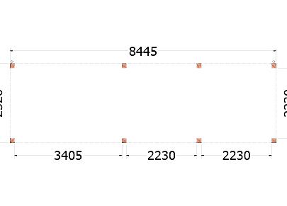 Buitenverblijf Palermo 8450x2550x2450mm (bxdxh)    52.2047
