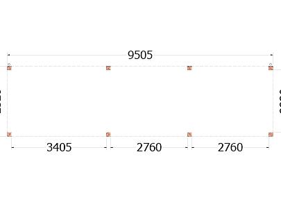 Buitenverblijf Palermo 9550x2550x2450mm (bxdxh)    52.2053