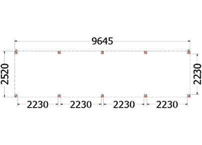 Buitenverblijf Palermo 9650x2550x2450mm (bxdxh)    52.2059