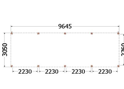 Buitenverblijf Palermo 9650x3100x2450mm (bxdxh)    52.2060