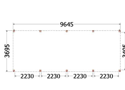 Buitenverblijf Palermo 9650x3700x2450mm (bxdxh)    52.2061
