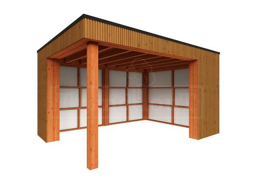 Buitenverblijf Capri 4250x3750x2550mm (bxdxh) model rechts alleen constructie    52.4040