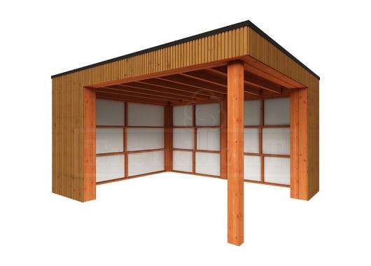 Buitenverblijf Capri 4250x4250x2550mm (bxdxh) model links alleen constructie    52.4014