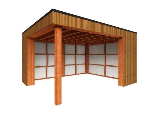 Buitenverblijf Capri 4250x4250x2550mm (bxdxh) model rechts alleen constructie    52.4044