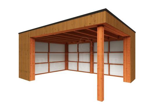 Buitenverblijf Capri 4900x4250x2550mm (bxdxh) model links alleen constructie    52.4015