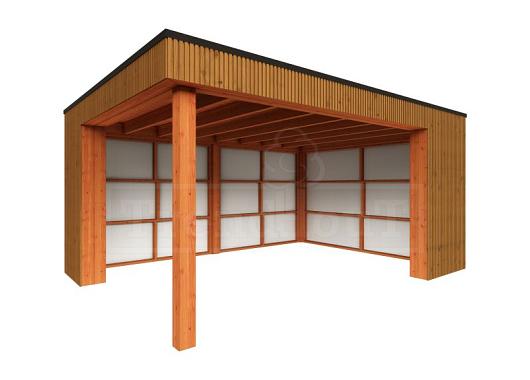 Buitenverblijf Capri 4900x4250x2550mm (bxdxh) model rechts alleen constructie    52.4045