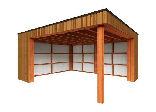 Buitenverblijf Capri 4900x4900x2550mm (bxdxh) model links alleen constructie    52.4018