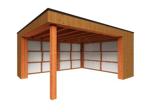 Buitenverblijf Capri 4900x4900x2550mm (bxdxh) model rechts alleen constructie    52.4048