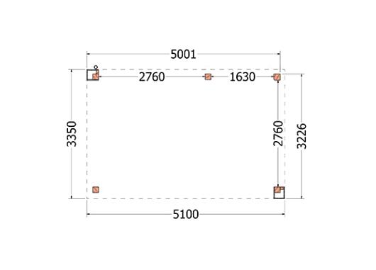 Buitenverblijf Verona model rechts 5100x3350x2500mm (bxdxh)    52.1118