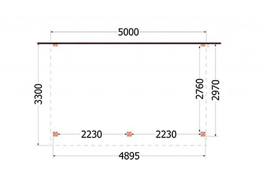 Aanbouwveranda Ancona 5000x3300x2600mm (bxdxh)    52.1014