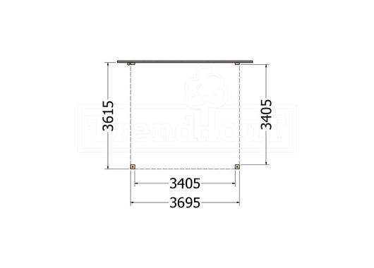Aanbouwveranda Modena 3700x3650x2700mm (bxdxh)    52.7262