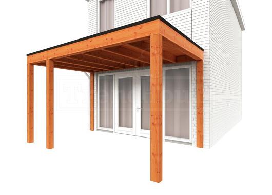 Aanbouwveranda Modena 4050x3000x2700mm (bxdxh) links    52.7202