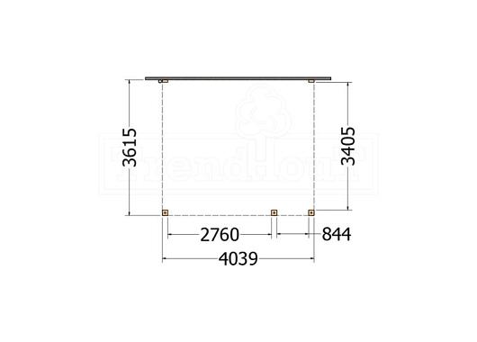 Aanbouwveranda Modena 4050x3650x2700mm (bxdxh) rechts    52.7266