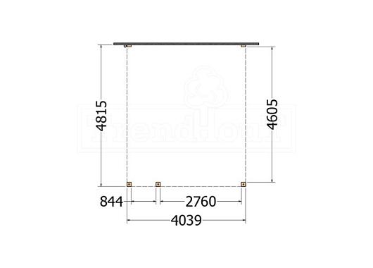 Aanbouwveranda Modena 4050x4850x2700mm (bxdxh) links    52.7326