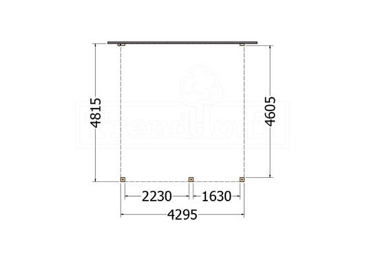 Aanbouwveranda Modena 4300x4850x2700mm (bxdxh) rechts    52.7332