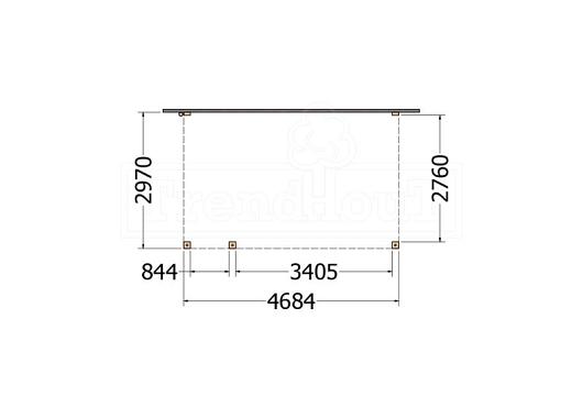 Aanbouwveranda Modena 4700x3000x2700mm (bxdxh) links    52.7210