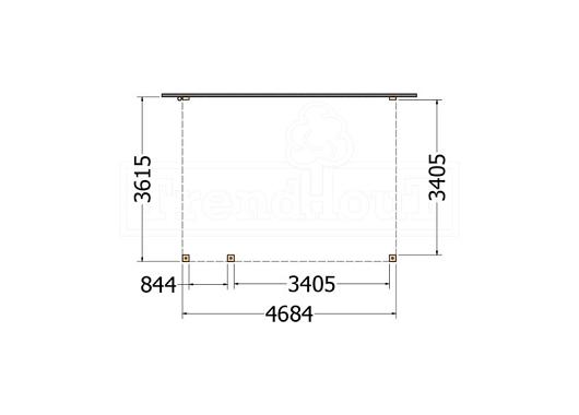Aanbouwveranda Modena 4700x3650x2700mm (bxdxh) links    52.7272