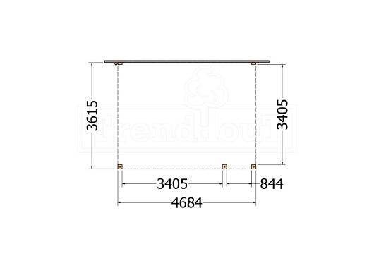 Aanbouwveranda Modena 4700x3650x2700mm (bxdxh) rechts    52.7274