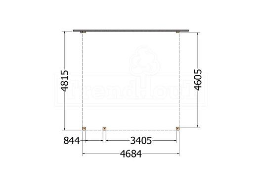 Aanbouwveranda Modena 4700x4850x2700mm (bxdxh) links    52.7334