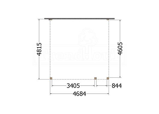 Aanbouwveranda Modena 4700x4850x2700mm (bxdxh) rechts    52.7336