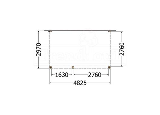 Aanbouwveranda Modena 4850x3000x2700mm (bxdxh) links    52.7214