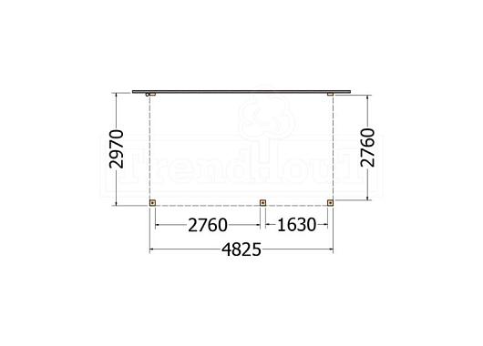 Aanbouwveranda Modena 4850x3000x2700mm (bxdxh) rechts    52.7216