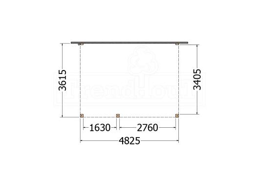 Aanbouwveranda Modena 4850x3650x2700mm (bxdxh) links    52.7276