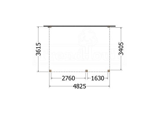 Aanbouwveranda Modena 4850x3650x2700mm (bxdxh) rechts    52.7278
