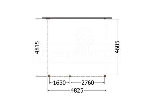 Aanbouwveranda Modena 4850x4850x2700mm (bxdxh) links    52.7338