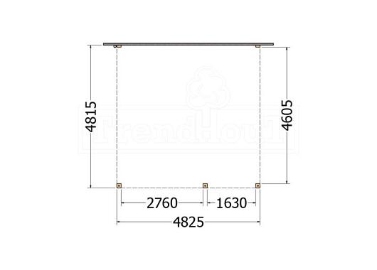 Aanbouwveranda Modena 4850x4850x2700mm (bxdxh) rechts    52.7340