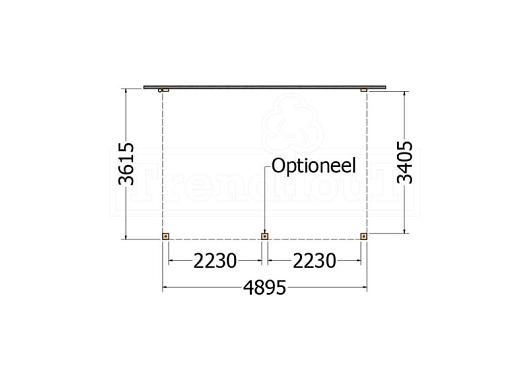 Aanbouwveranda Modena 4900x3650x2700mm (bxdxh)    52.7280