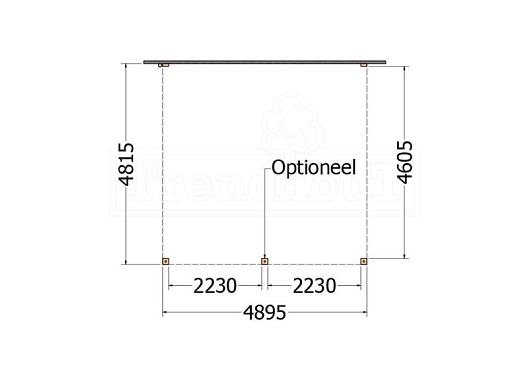 Aanbouwveranda Modena 4900x4850x2700mm (bxdxh)    52.7342