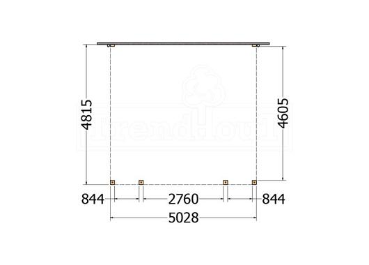 Aanbouwveranda Modena 5050x4850x2700mm (bxdxh)    52.7344