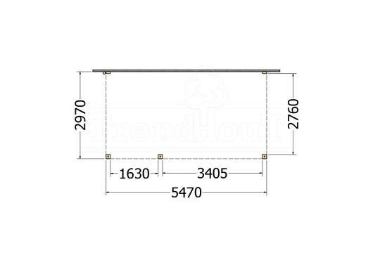 Aanbouwveranda Modena 5500x3000x2700mm (bxdxh) links    52.7222