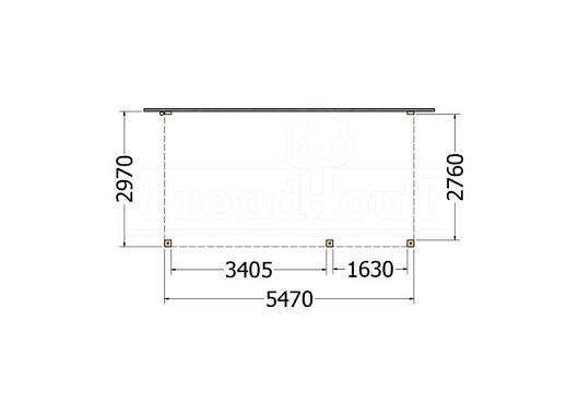 Aanbouwveranda Modena 5500x3000x2700mm (bxdxh) rechts    52.7224