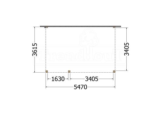 Aanbouwveranda Modena 5500x3650x2700mm (bxdxh) links    52.7284