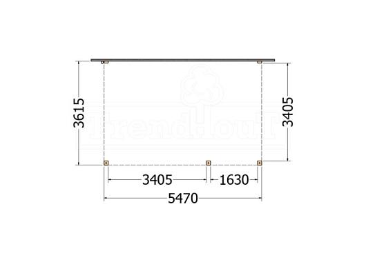 Aanbouwveranda Modena 5500x3650x2700mm (bxdxh) rechts    52.7286