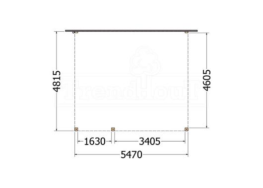 Aanbouwveranda Modena 5500x4850x2700mm (bxdxh) links    52.7346