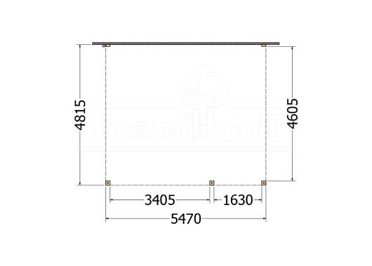 Aanbouwveranda Modena 5500x4850x2700mm (bxdxh) rechts    52.7348
