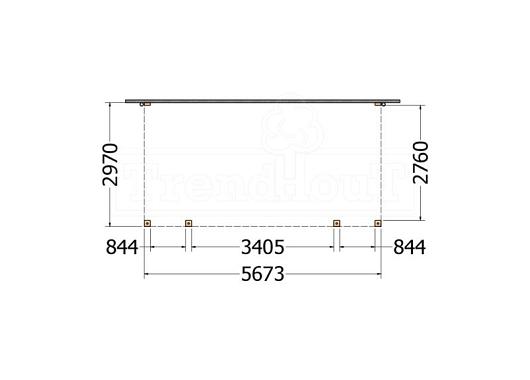 Aanbouwveranda Modena 5700x3000x2700mm (bxdxh)    52.7226