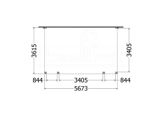 Aanbouwveranda Modena 5700x3650x2700mm (bxdxh)    52.7288