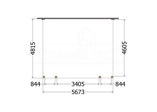 Aanbouwveranda Modena 5700x4850x2700mm (bxdxh)    52.7350