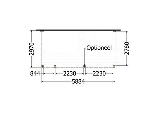 Aanbouwveranda Modena 5900x3000x2700mm (bxdxh) links    52.7228